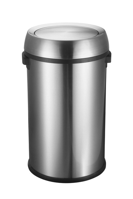 20 Gallon Black Stainless Steel Kitchen Trash Can, Open Top Garbage Can