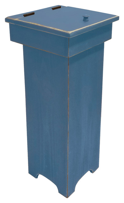 Hinge Top Wood Trash Can WILLIAMSBURG BLUE Hinge Top Wood Trash Can WILLIAMSBURG BLUE