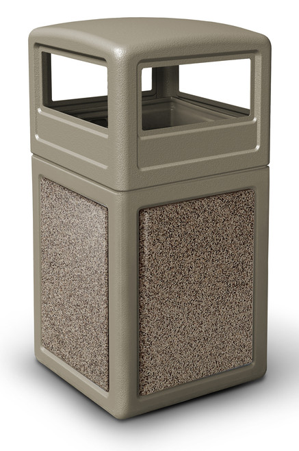 30 Gallon Concrete 4 Way Open Top Outdoor Trash Can TF1016 w/Optional  Ashtray