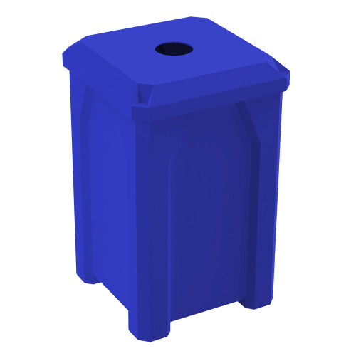 plastic trash barrels