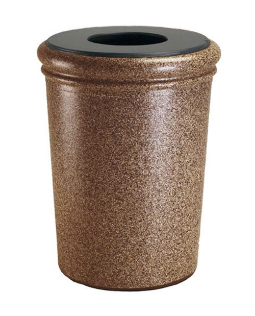 50 Gallon StoneTec Concrete Fiberglass Decorative Trash Can Sedona