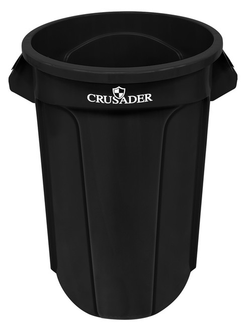 32 Gallon Crusader Round Plastic Trash Can CTC-32 (5 Colors, Optional Lid)