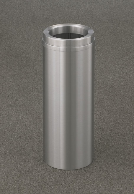 Satin Aluminum 6 Gallon F924SA Funnel Top Trash Receptacle