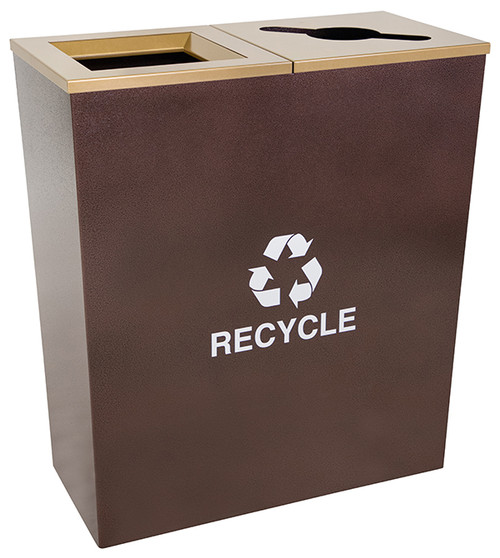 36 Gallon Two Stream Metro Collection Recycling Receptacle RC-MTR-2 HCPR