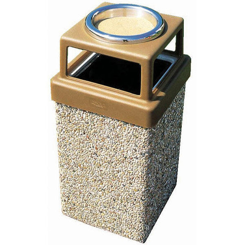 10 Gallon Concrete Outdoor Ash Trash Waste Container TF1006