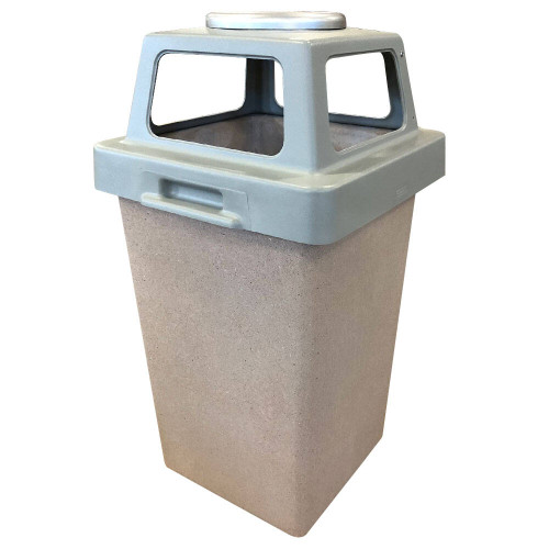 40 Gallon Dome Top Concrete Outdoor Garbage Can 40GRL (6 Finishes)