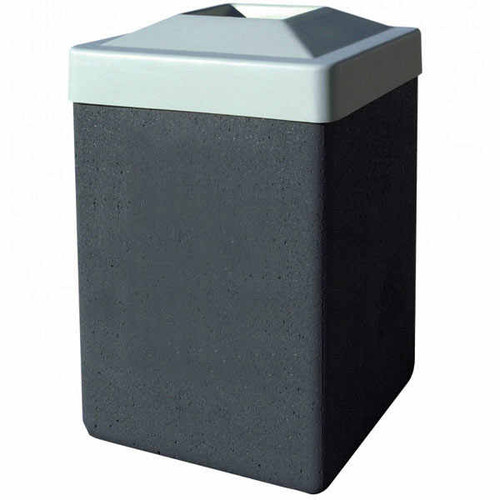 53 Gallon Concrete Pitch In Top Outdoor Waste Container TF1025 Wethaerstone Charcoal