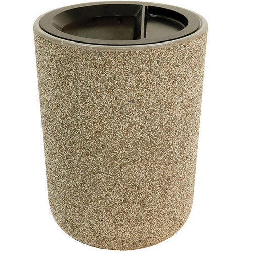 31 Gallon Concrete Ash Trash Top Outdoor Waste Container TF1086 TF1086 Exposed Aggregate