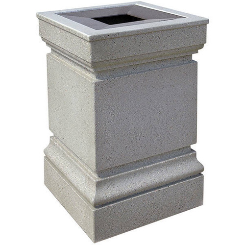 24 Gallon Cartier Concrete Pitch In Top Outdoor Waste Container WS1043