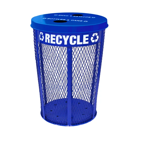 48 Gallon Metal Recycling Bin Bottle & Can Collector EXP-52NPBLFTR