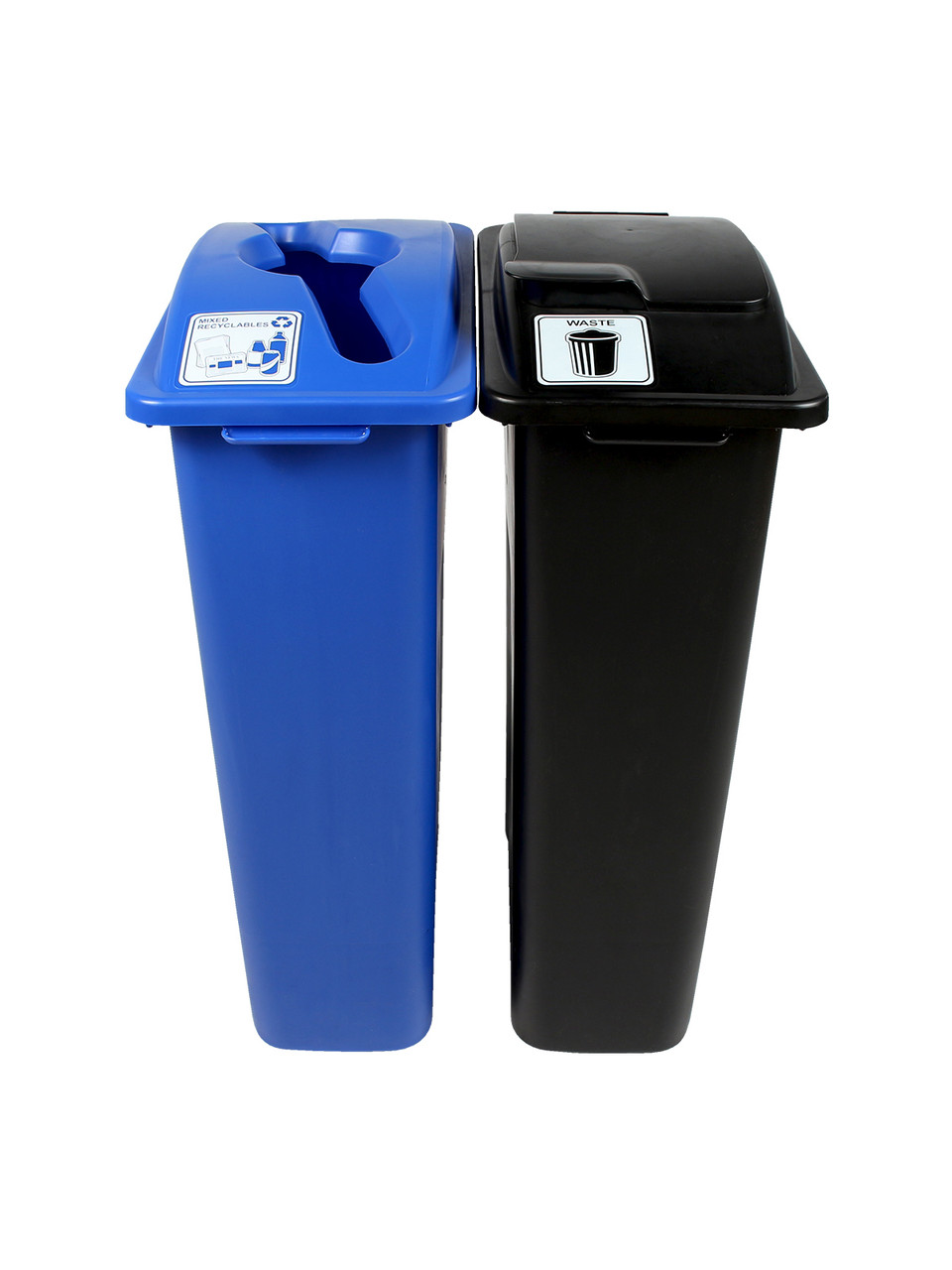 46 Gal. Simple Sort Skinny Trash Can Recycle Bin Combo 810603125