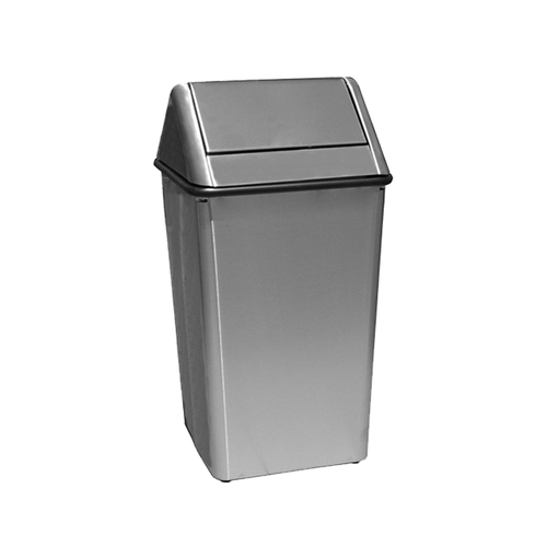 36 Gal. Metal Stainless Steel Swing Top Waste Receptacle 1511HTSS