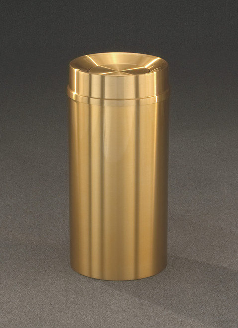 Glaro 922BE Atlantis Trash Can, 9 x 23, 7 Gallon - Satin Brass