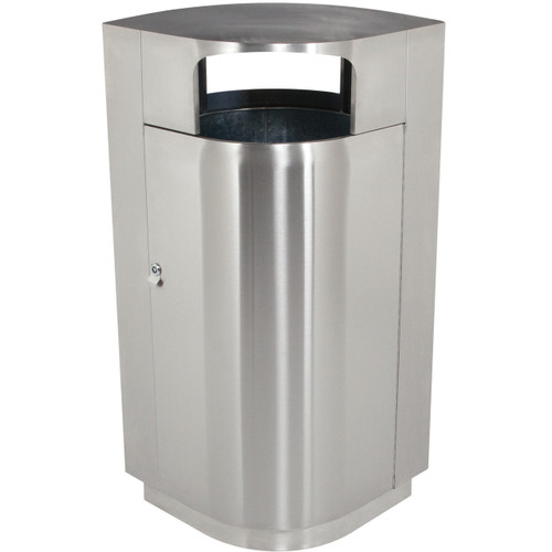 40 Gal. Leafview 2 Locking Stainless Steel Lockable Trash Can 782129