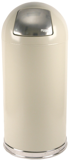 ごみ箱 HUMAN MADE STEEL TRASH CAN 15 Gal. Metal Push Door Dome Top Almond Trash Can 15DTAL