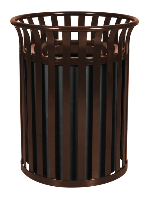 37 Gal. SC-2633 COF Streetscape Trash Can Brown Gloss