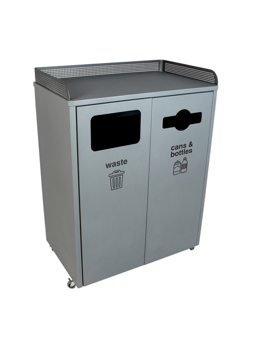 64 Gal. Metal COURTSIDE DOUBLE Food Court Trash Can