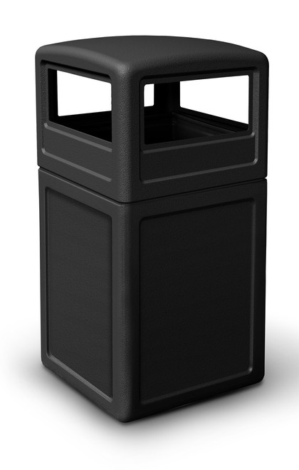 42 Gal. Square Plastic Outdoor Trash Can with Dome Lid 73290199