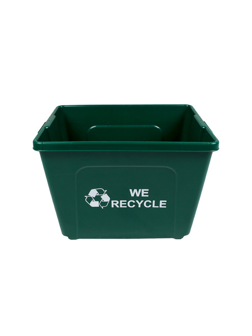 14 Gallon WE RECYCLE Bottles & Cans Curbside Recycler Green TRUE14
