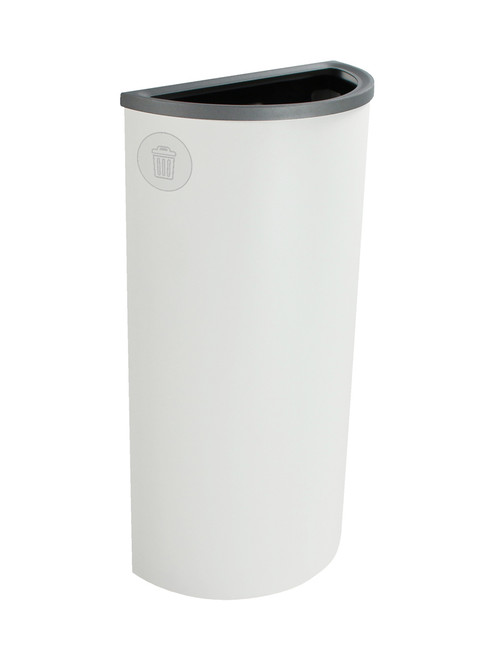 8 Gallon Steel Spectrum Half Round Trash Can White 8107032-4