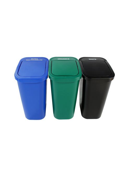 The Rise Double 30 Gal. Wall Mounted Waste Receptacles and Recycle Bins