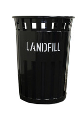 36 Gallon Eco Series M3601-FT ECO Trash Can with Laser Cut Message (5 Lid Styles, 3 Colors)