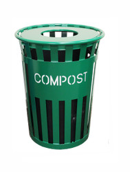 36 Gallon Eco Series M3601CP-GN Green Trash Can with COMPOST Laser Cut Message