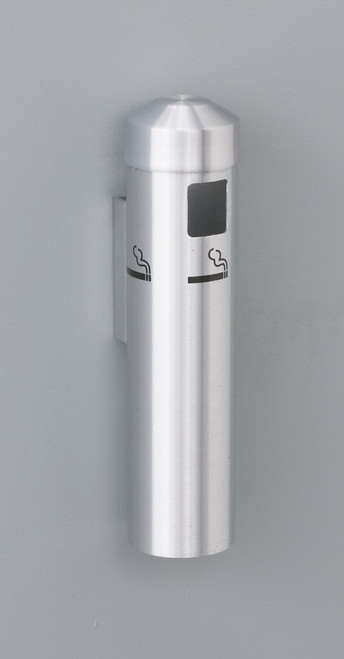 2401 Wall Mount Metal Value Smokers Ashtray Receptacle (Black or Aluminum)