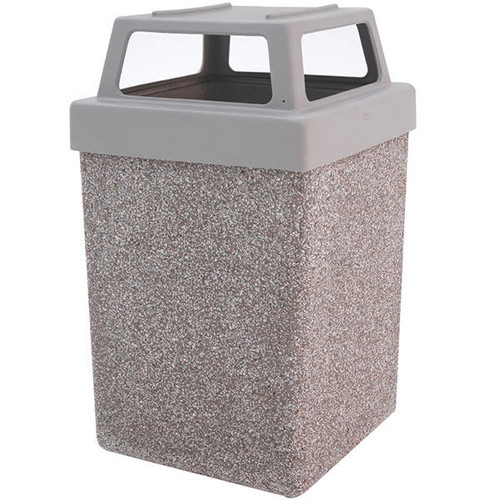 40 Gallon Dome Top Concrete Outdoor Garbage Can 40GRL (6 Finishes)