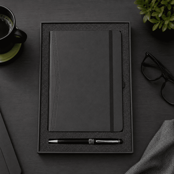 Gift Set - Pedova Pocket Bound JournalBook & Bristol Twist Ballpoint Pen