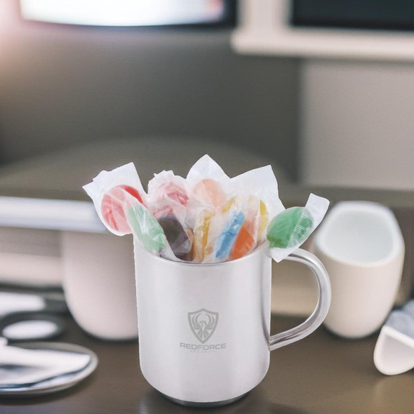 Assorted Colour Lollipops in Java Mug