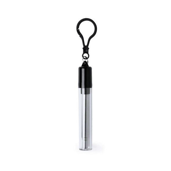 Straw reusable extendable in transparent case with carabiner