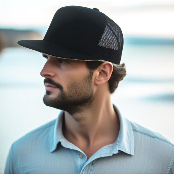 Premuim American Twill A Frame Cap with Mesh Back