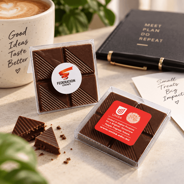 Chocolate Square in PVC Stand Up Box 15g