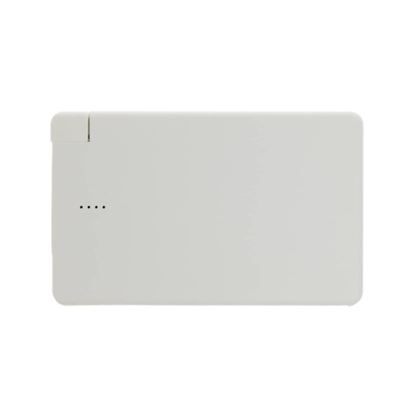 A power bank with a sleek, minimalist design, featuring a capacity of 10,000mAh and indicator lights.