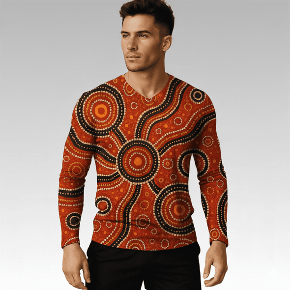 Unisex Adults RPET Sublimated V-Neck Long Sleeves Shirt
