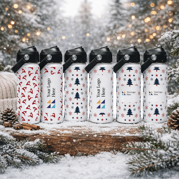 Christmas White 500ml Bell Bottle with Carry Handle