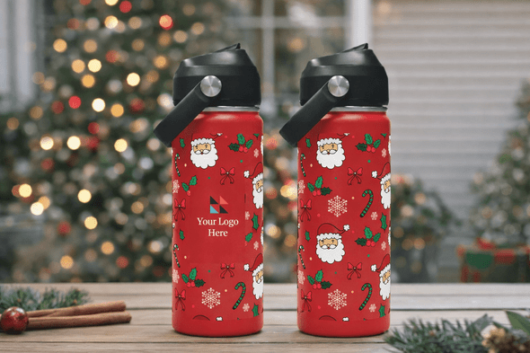 Christmas Red 500ml Bell Bottle with Carry Handle