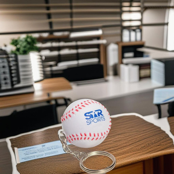 Stress Baseball Key Ring