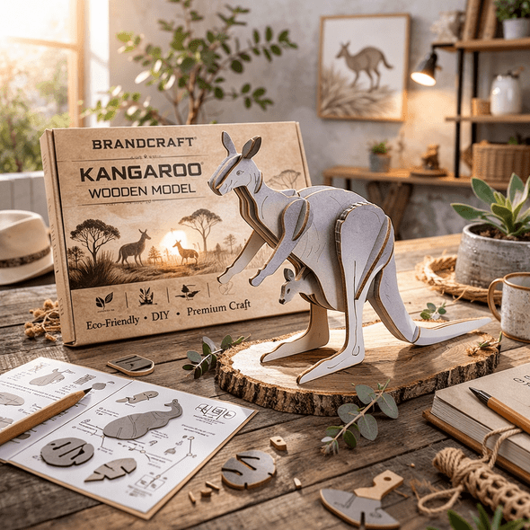 BRANDCRAFT Kangaroo Wooden Model