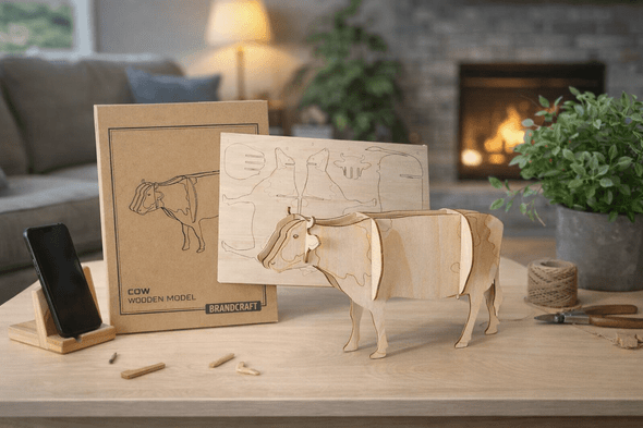 BRANDCRAFT Cow Wooden Model