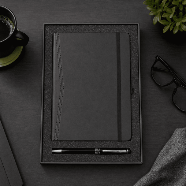 Gift Set - Pedova Pocket Bound JournalBook & Bristol Twist Ballpoint Pen