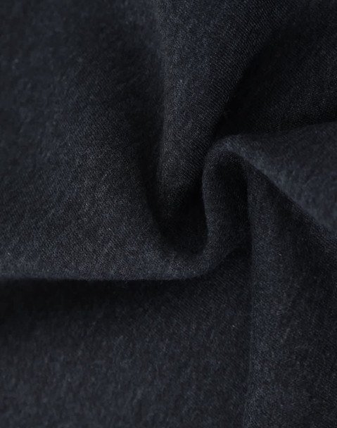 A close-up of dark grey fabric, showcasing a soft and textured fleece material suitable for jumpers.