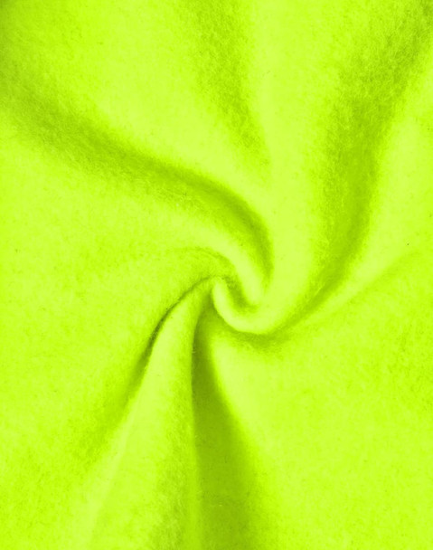A bright yellow fabric material, displaying a swirling pattern, suitable for workwear applications.