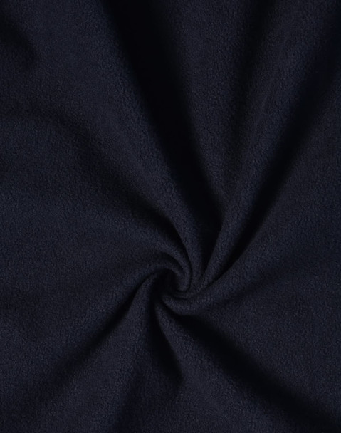 A navy softshell fabric with a smooth, textured finish, featuring a spiral pattern at the centre.