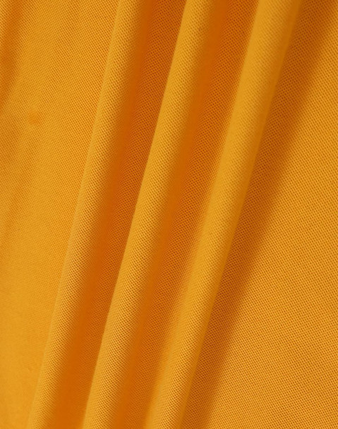 A close-up of fabric featuring a vibrant shade of yellow, showcasing the texture of the material.