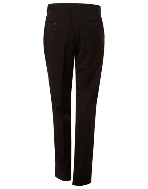 Men's black polyviscose stretch pants with a tailored fit, featuring back pockets and a logo.