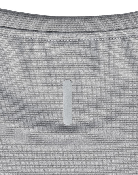 A light grey men's short-sleeve performance T-shirt with a subtle logo on the back.