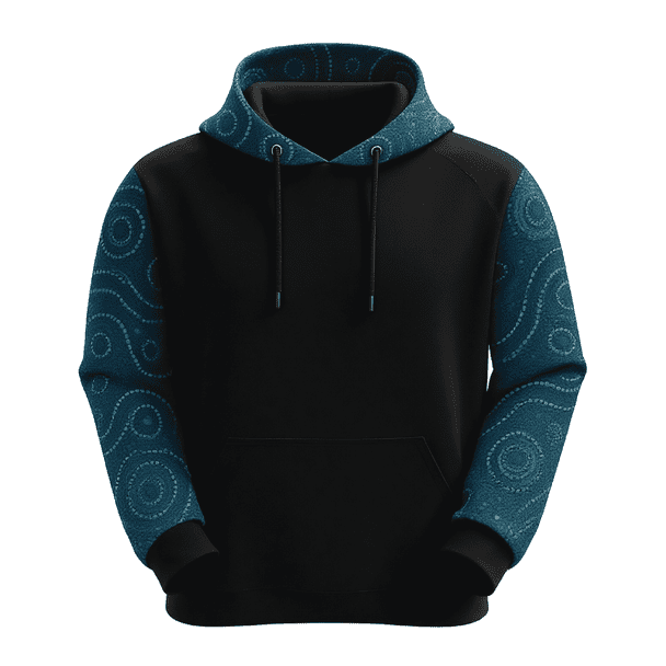A hoodie with aboriginal design.