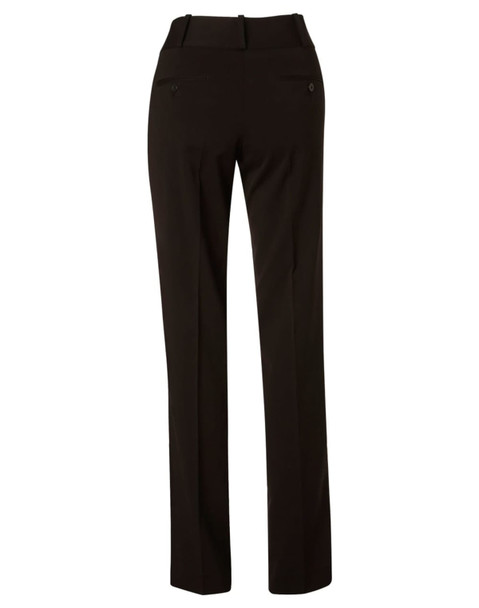 Women's low rise trousers in black, featuring a sleek design and a subtle logo at the back.